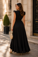 CARMEN | The Textured Ruffle-Hem Dress