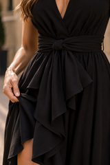 CARMEN | The Textured Ruffle-Hem Dress