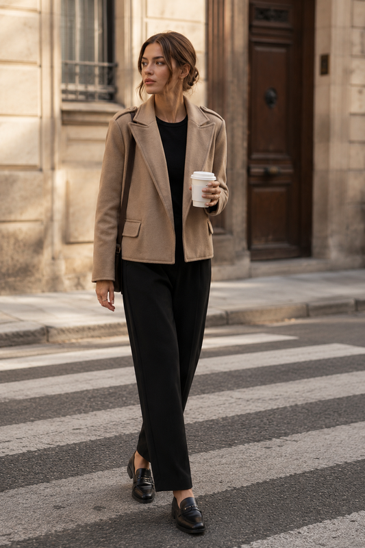GISELLE | The Tailored Cropped Wool-Look Jacket