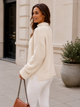 LUNA | The Relaxed High-Neck Ribbed Knit