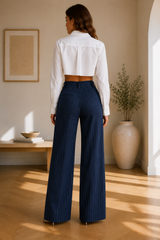 DIANA | The Elegant High-Waisted Striped Trousers