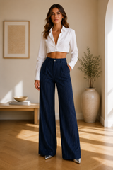 DIANA | The Elegant High-Waisted Striped Trousers