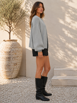 LORE | The Oversized Crew-Neck Button Cardigan