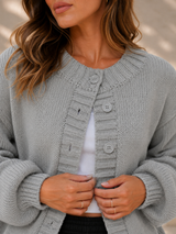 LORE | The Oversized Crew-Neck Button Cardigan