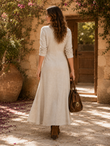 CECE | The Off-Center Buttoned High-Slit Dress