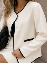 ALEXA | The Slouchy Piping Jacket & Skirt Set