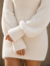 GABRIELLA | The Cozy Feather-Knit Lantern Dress