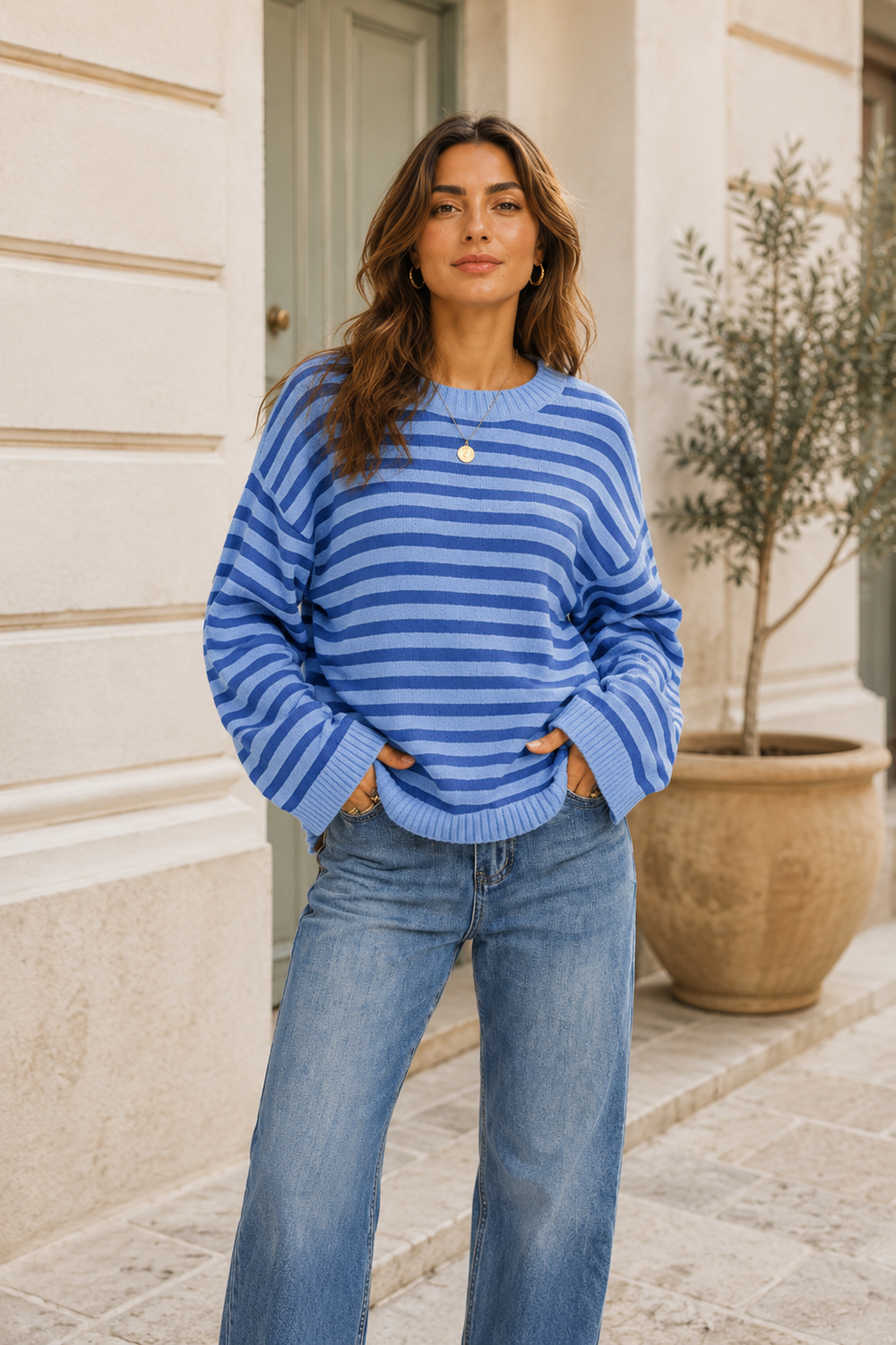 TESSA | Maglia a righe a manica ampia facile da indossare