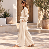 SERAPHINA | The Ruffled Velvet Peplum & Wide-Leg Set