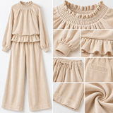 SERAPHINA | The Ruffled Velvet Peplum & Wide-Leg Set