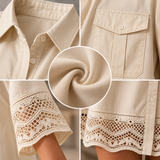 AURELIA | La robe chemise à garniture en dentelle brodée