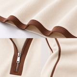 SABRINA | Robe en maille à demi-zip et passepoil contrastant