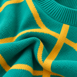 LIORAYA | The Abstract Geometric Grid Crewneck Sweater