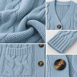 MAEVE | The Textured Cable-Knit Button-Front Cardigan
