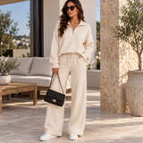 BELINDA | Ensemble de détente à col zippé côtelé