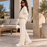 BELINDA | Ensemble de détente à col zippé côtelé