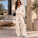 BELINDA | Ensemble de détente à col zippé côtelé