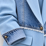 DARIEN | Le blazer côtelé en denim patchwork