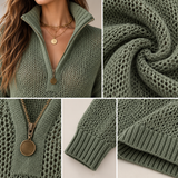 NOLIA | Il maglione a mezza zip in maglia aperta