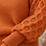 AVERIN | The Bubble-Sleeve Crewneck Knit Sweater