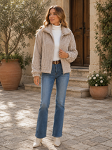 SADIE | The Ribbed Teddy Zip-Up Outerwear