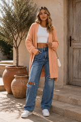 WILLOW | The Textured Openwork Duster Cardigan