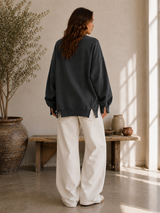 ZURI | The Side-Split Relaxed Crew Sweatshirt