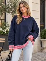 DAISY | The Contrast-Hem Oversized Sweatshirt