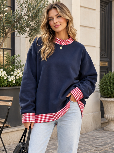 DAISY | The Contrast-Hem Oversized Sweatshirt