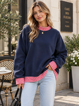 DAISY | The Contrast-Hem Oversized Sweatshirt