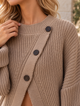 ASTRID | The Asymmetrical Button-Front Knit Sweater