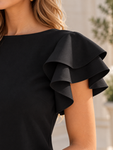 JULIETTE | The Ruffled Sleeve High-Neck Mini Dress