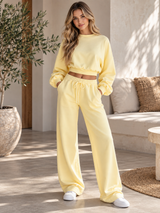 IRINA | The Cropped Crew & Wide-Leg Lounge Set