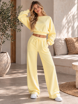 IRINA | The Cropped Crew & Wide-Leg Lounge Set