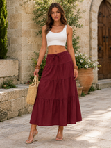 MOYA | The Tiered Drawstring Maxi Skirt
