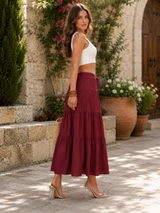 MOYA | The Tiered Drawstring Maxi Skirt