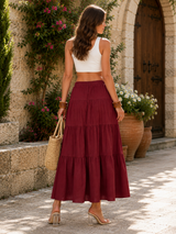 MOYA | The Tiered Drawstring Maxi Skirt