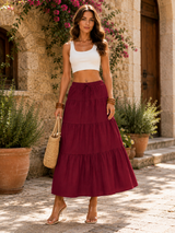 MOYA | The Tiered Drawstring Maxi Skirt