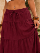 MOYA | The Tiered Drawstring Maxi Skirt