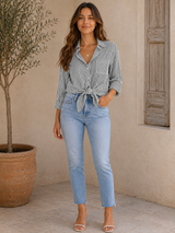 JUNA | The Relaxed Pinstripe Button-Down