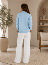 CORA | The Two-Button Open-Collar Sweater