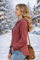 SIENNA | The Ribbed Knit Button Hoodie